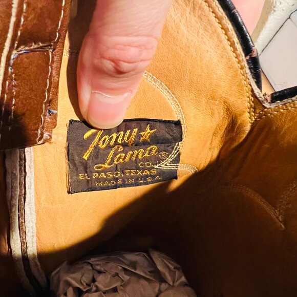 Vintage Women's Tony Lama Leather Western Cowboy Boots Size 6.5 B - Picture 12 of 16